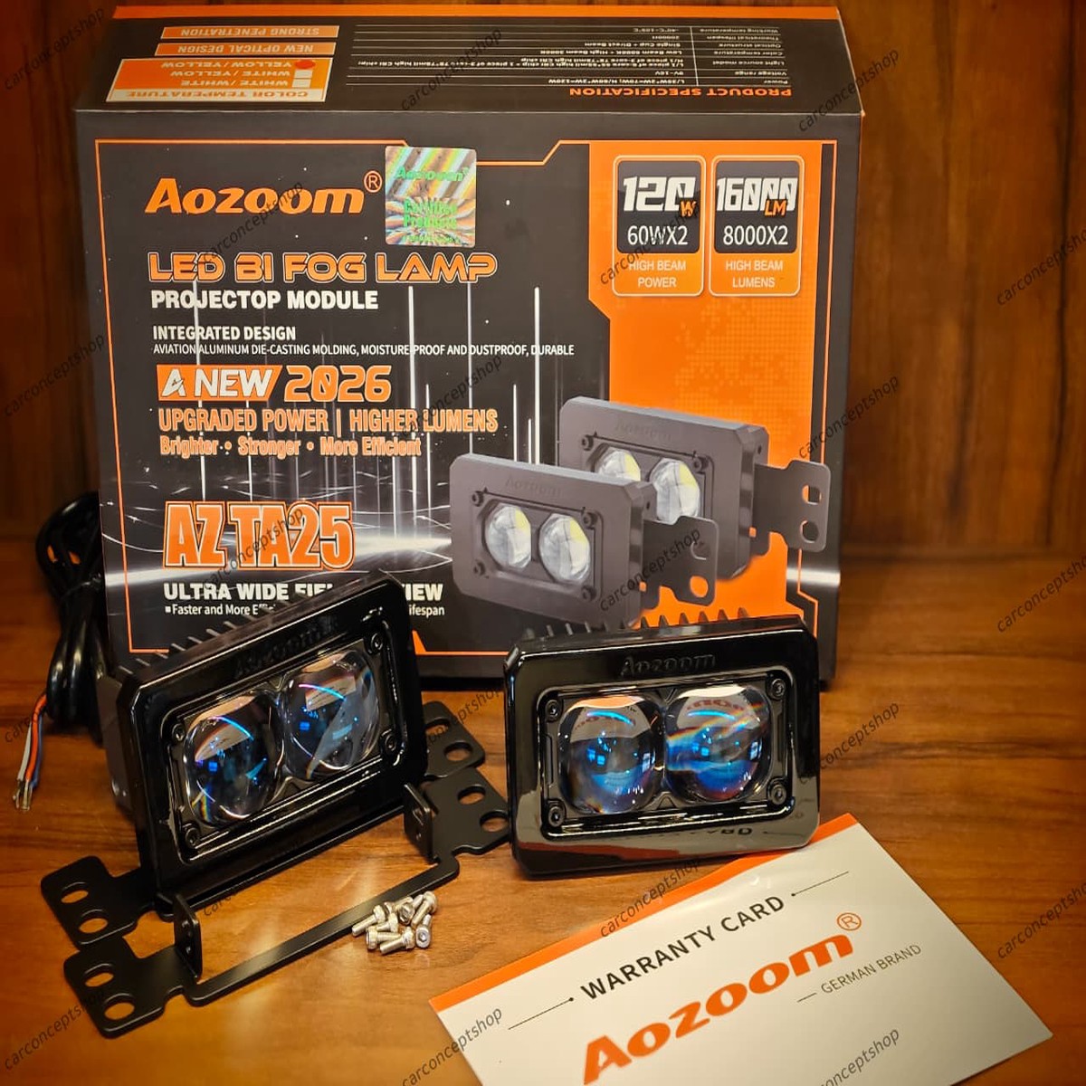 AOZOOM AZ TA25 Dual Lens Fog Light for Tata Facelift Cars 120w 16000lm