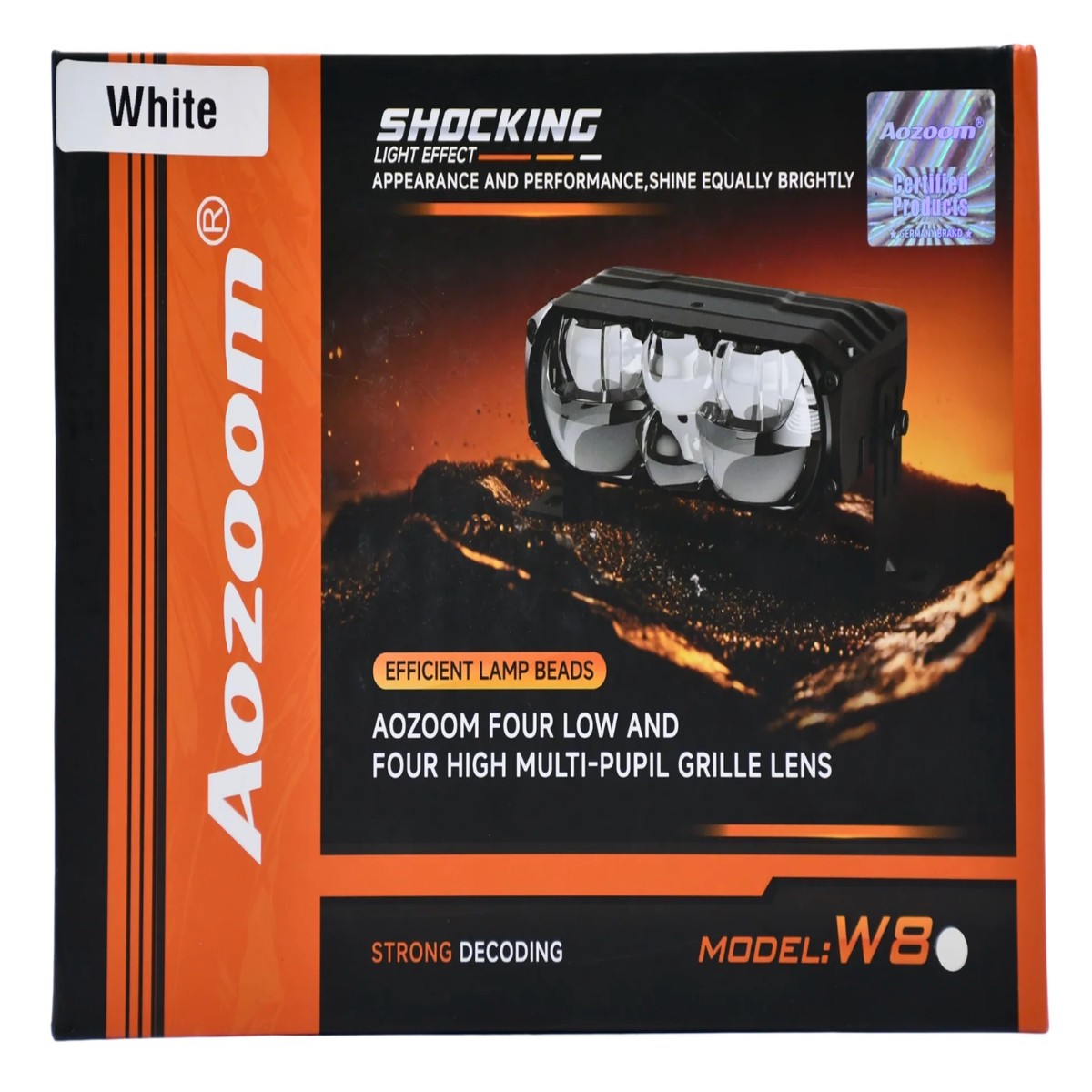AOZOOM W8 Premium Pure White LED Laser External Auxiliary Light (196w Pair)