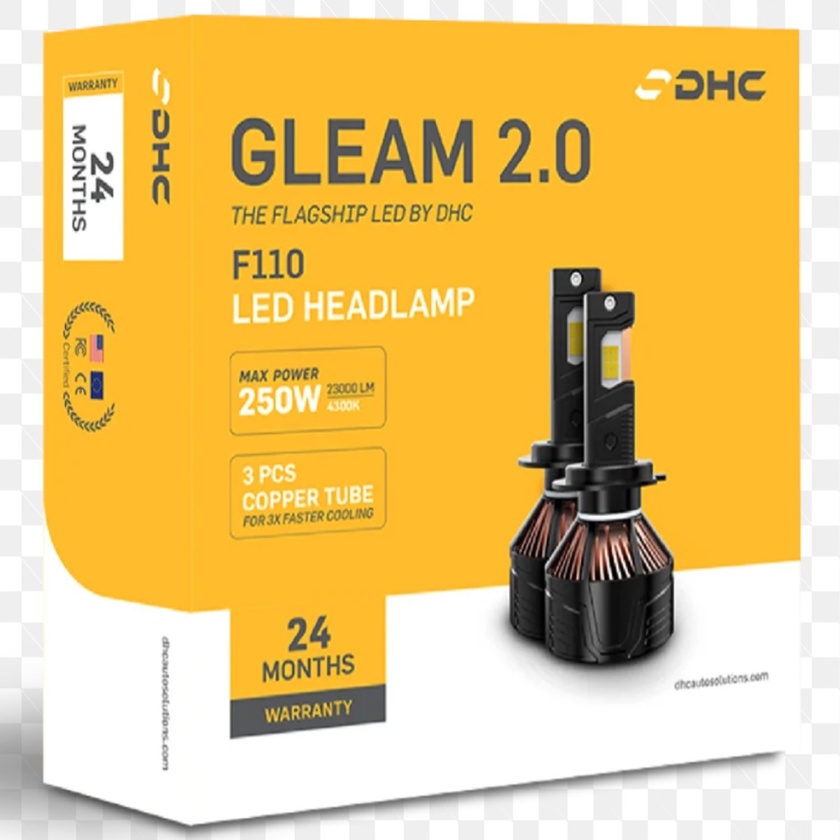 DHC Gleam 2.0 F110 LED Headlamp Conversion Kit (250W, 23000LM, 6000K)
