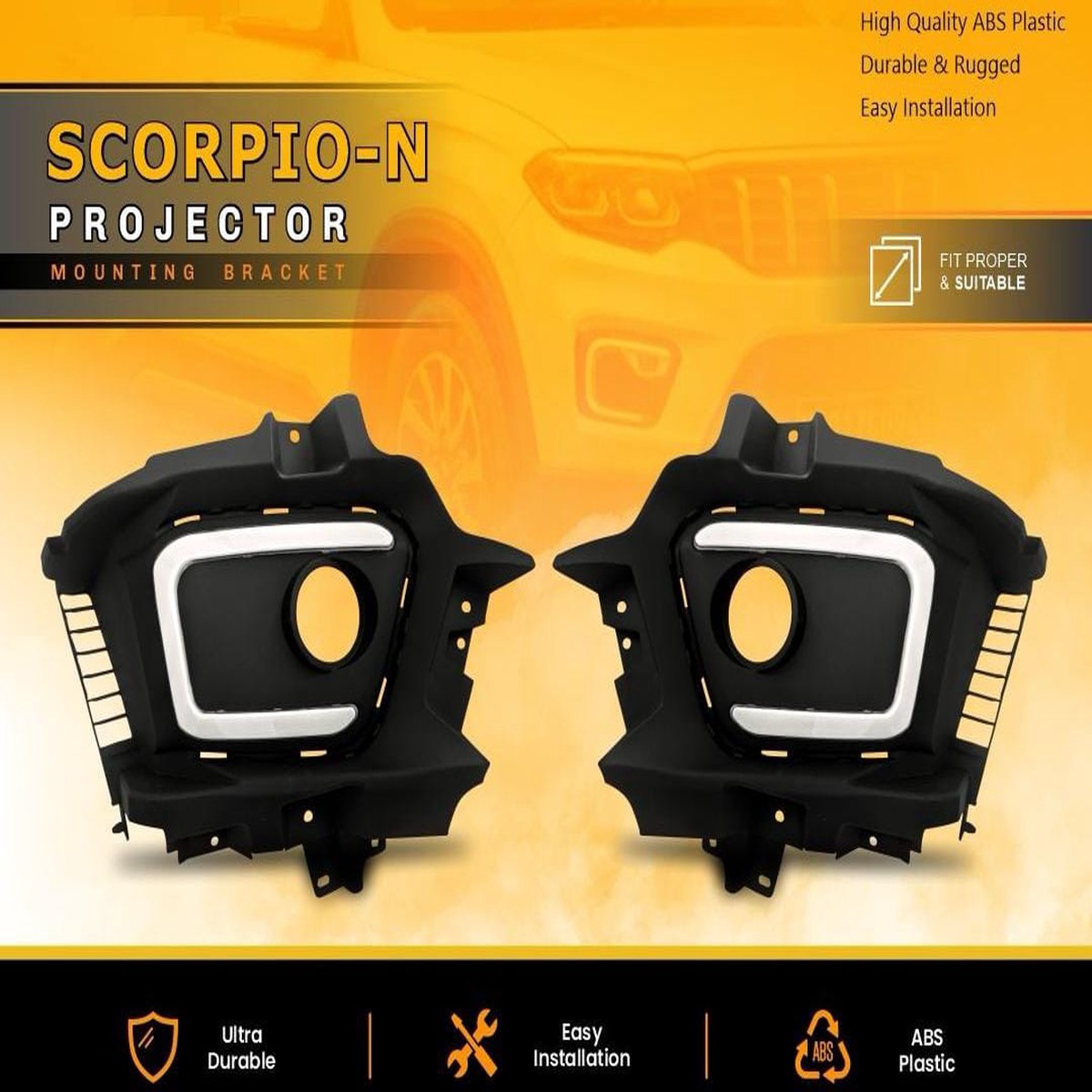 Mahindra Scorpio N Projector Fog Lamp Bracket Abs 3 Inch