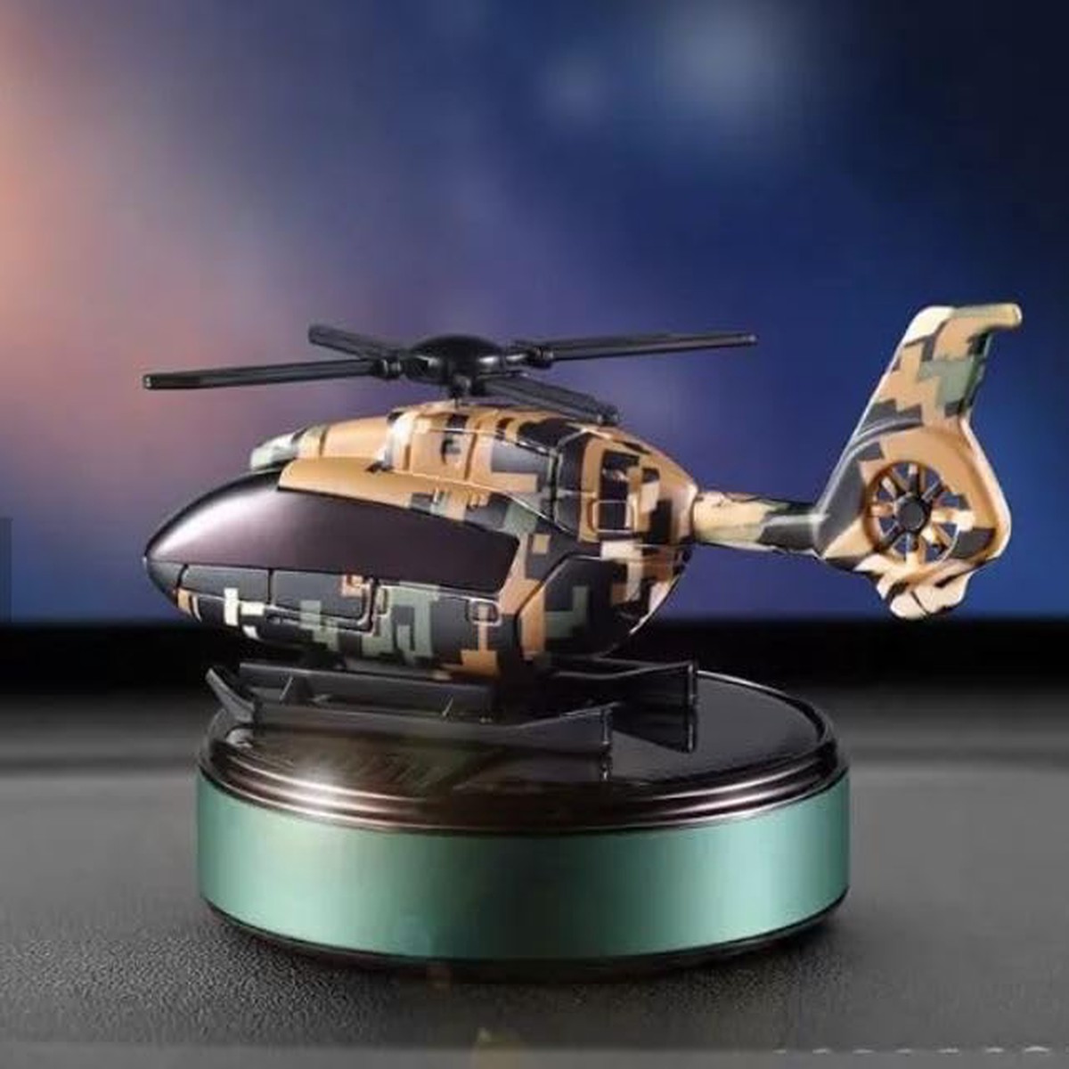 Solar Power Camouflage Army Helicopter Car Aroma Solar Power Diffuser Air Freshener Perfume Car Dashboard Decoration With Perfume