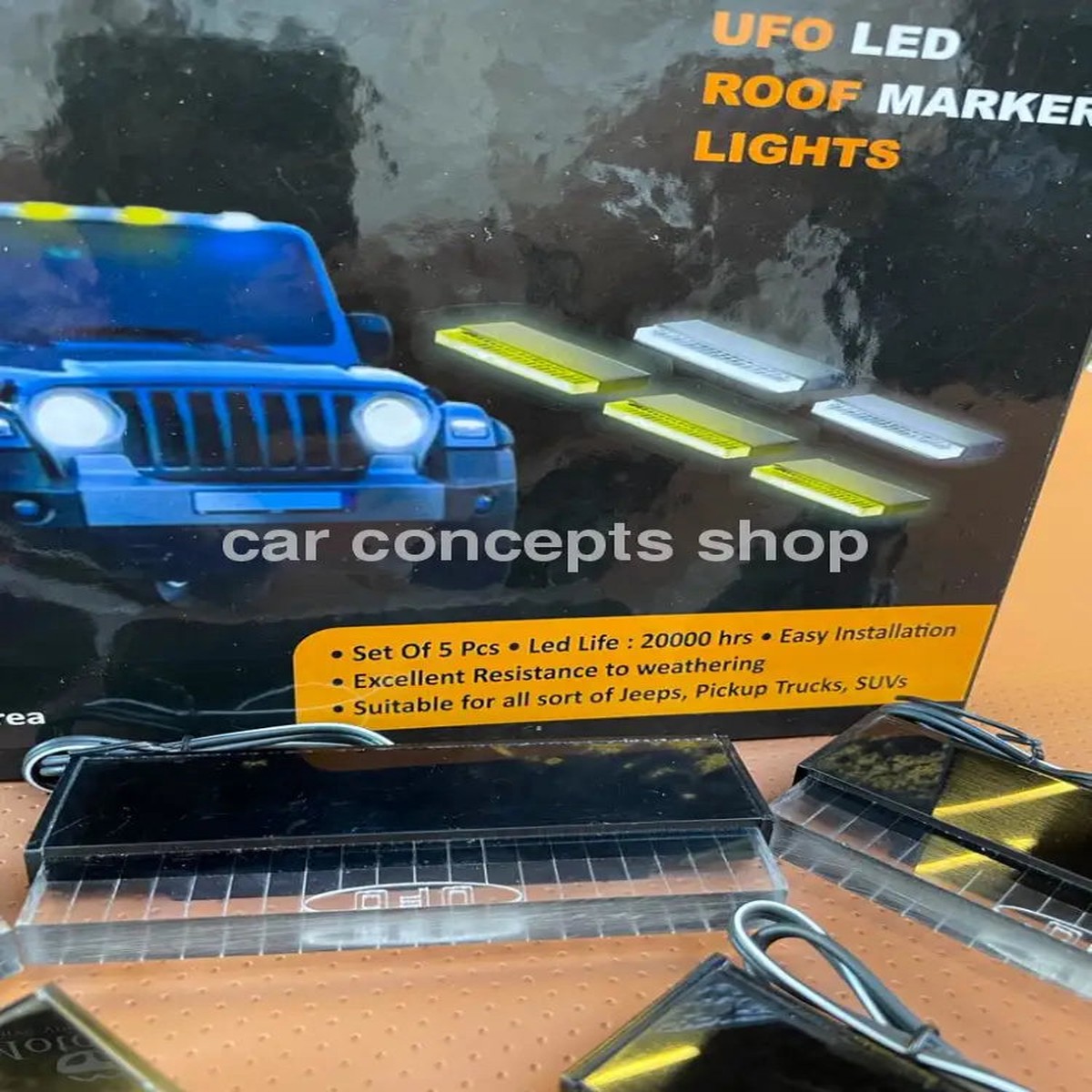UFO Roof Marker Lights for Cars, Trucks, or SUV 44 Thar (3 Amber, 2 White)
