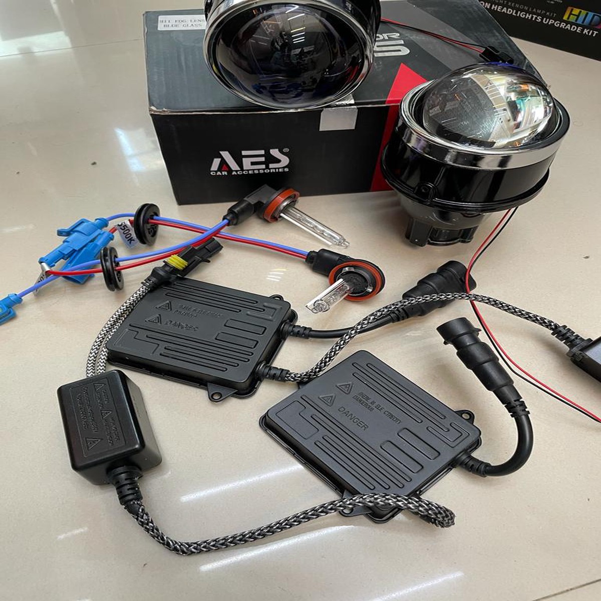 AES Fog Projector Kit Blue 55w 5500k