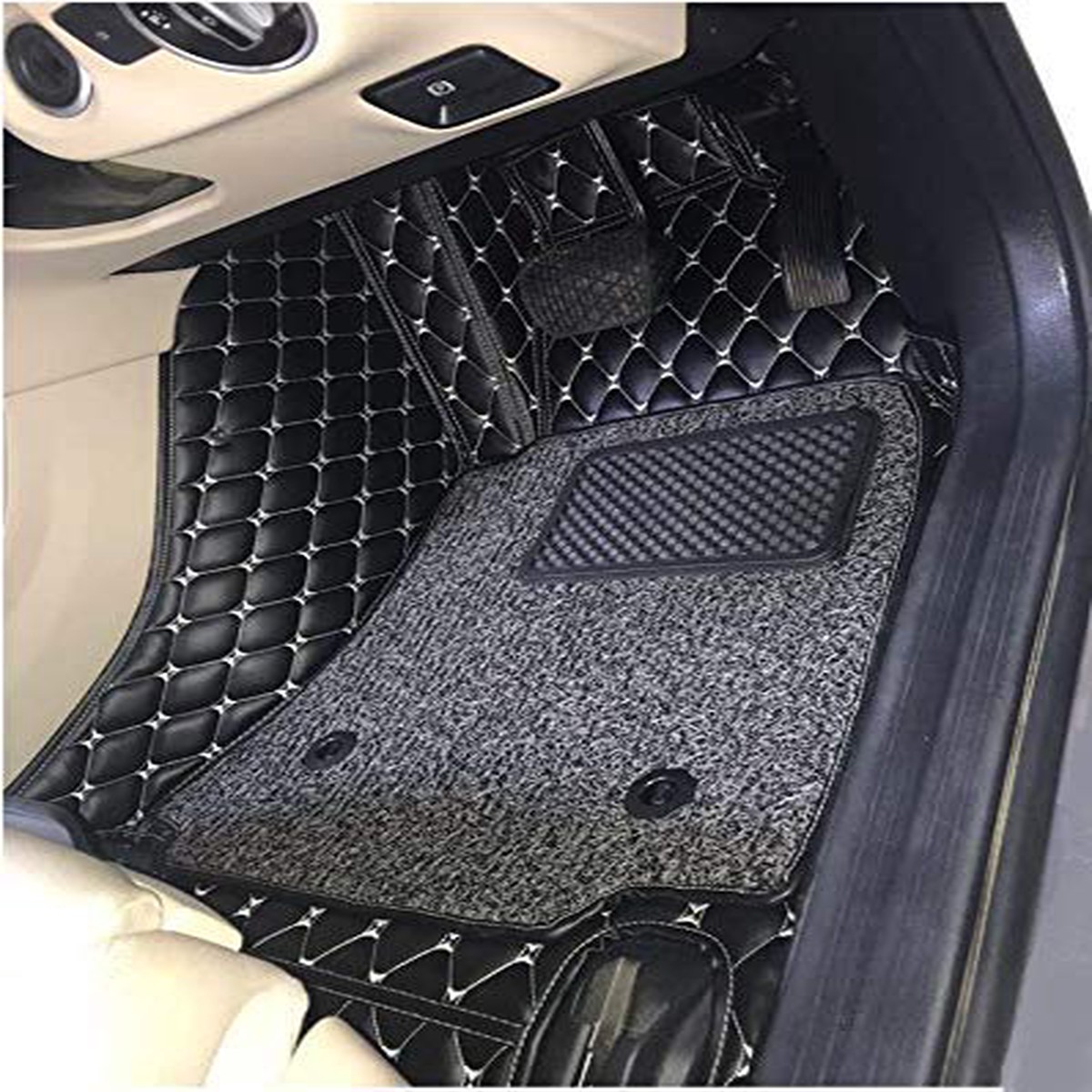 COOZO 7D Vinyl Car Mats Compatible with HYUNDAI I20 OLD BLACK