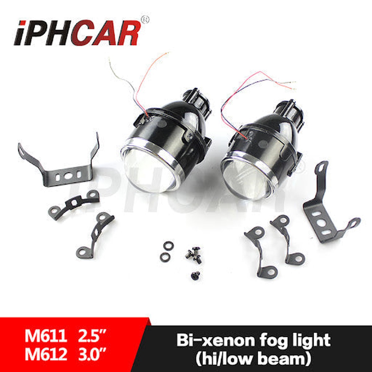 IPHCAR 2.5 Inch Bi Xenon Hi-low Beam Fog Lamp Projector Lens Without Hid For Car (Set Of 2) M611