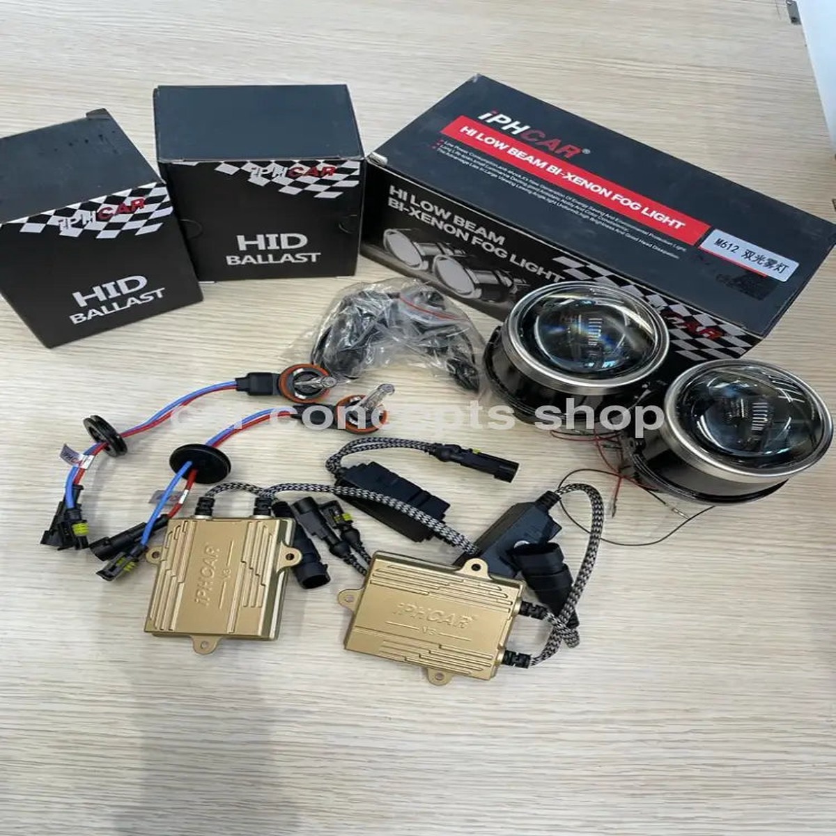 IPHCAR M612 Flat Projector With Iph 6000k L-bulb And V3-55 Ballast Kit