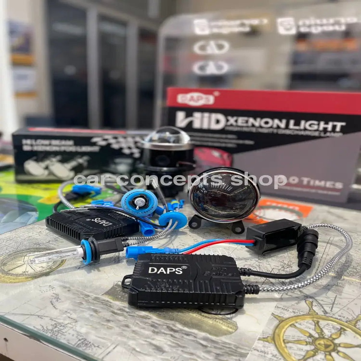 IPHCAR Bi Xenon 3.0 Fog Projector-Flatbottom With Daps 55w Hid Kit