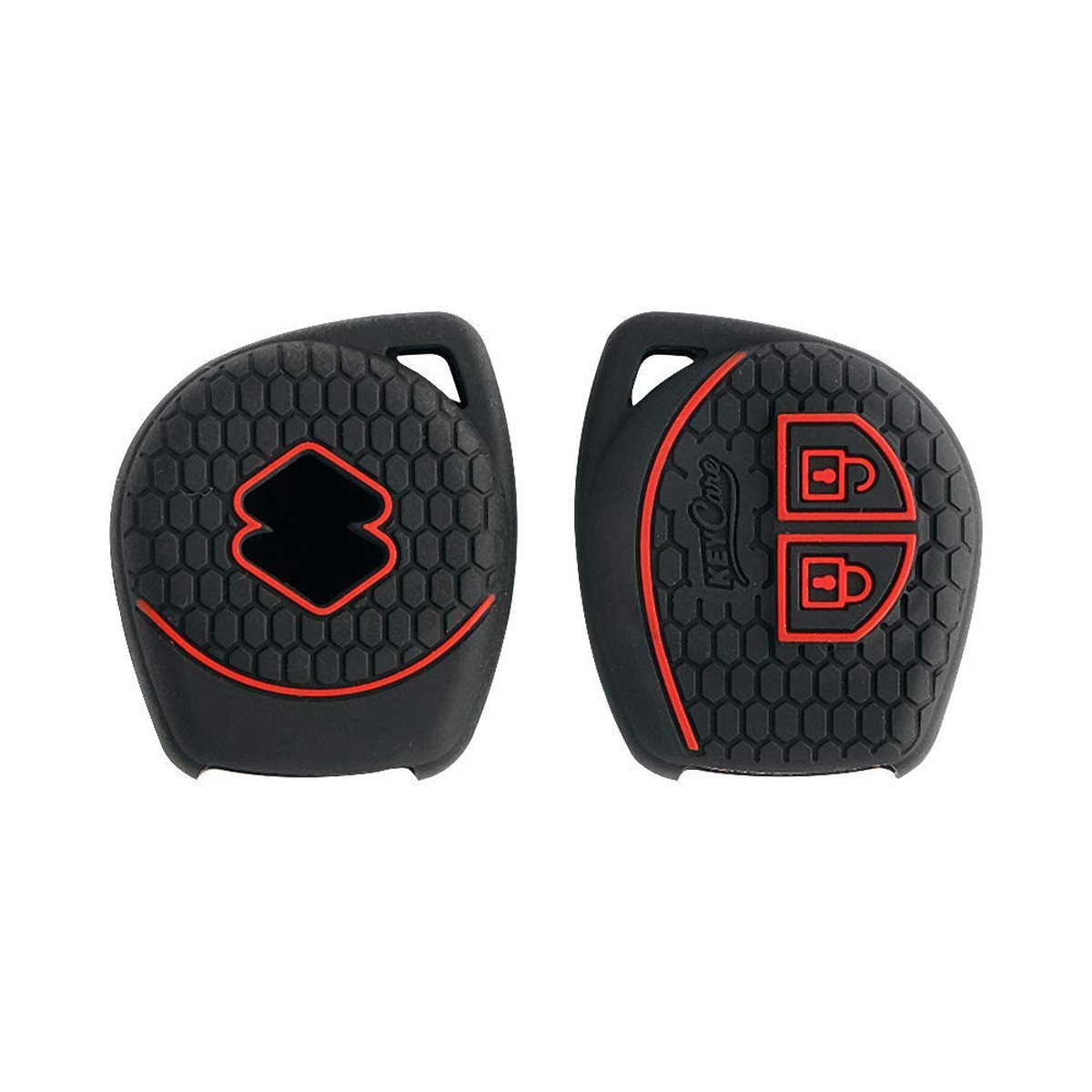 Keycare Silicone Key Cover compatible for 2 Button Remote Key (Black)