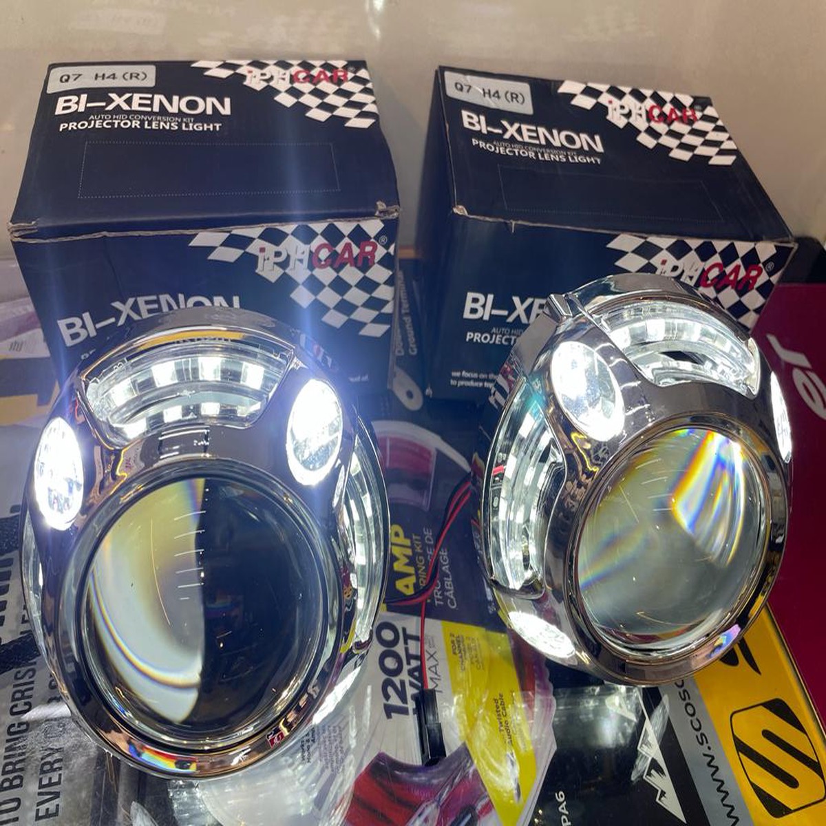 IPHCAR Q7 Bi Xenon Headlight Projector D2h Model H4 Fitment 7 Series Complete Kit With Panamera Shrouds