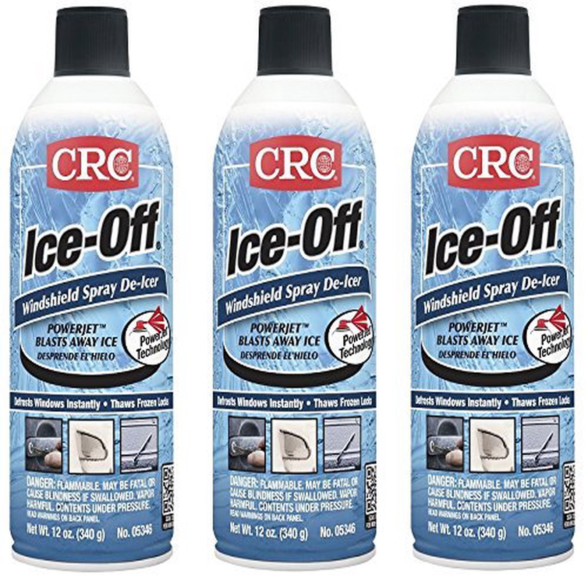 CRC IceOff Windshield Spray DeIcer  12 Wt Oz. (Set of 3)