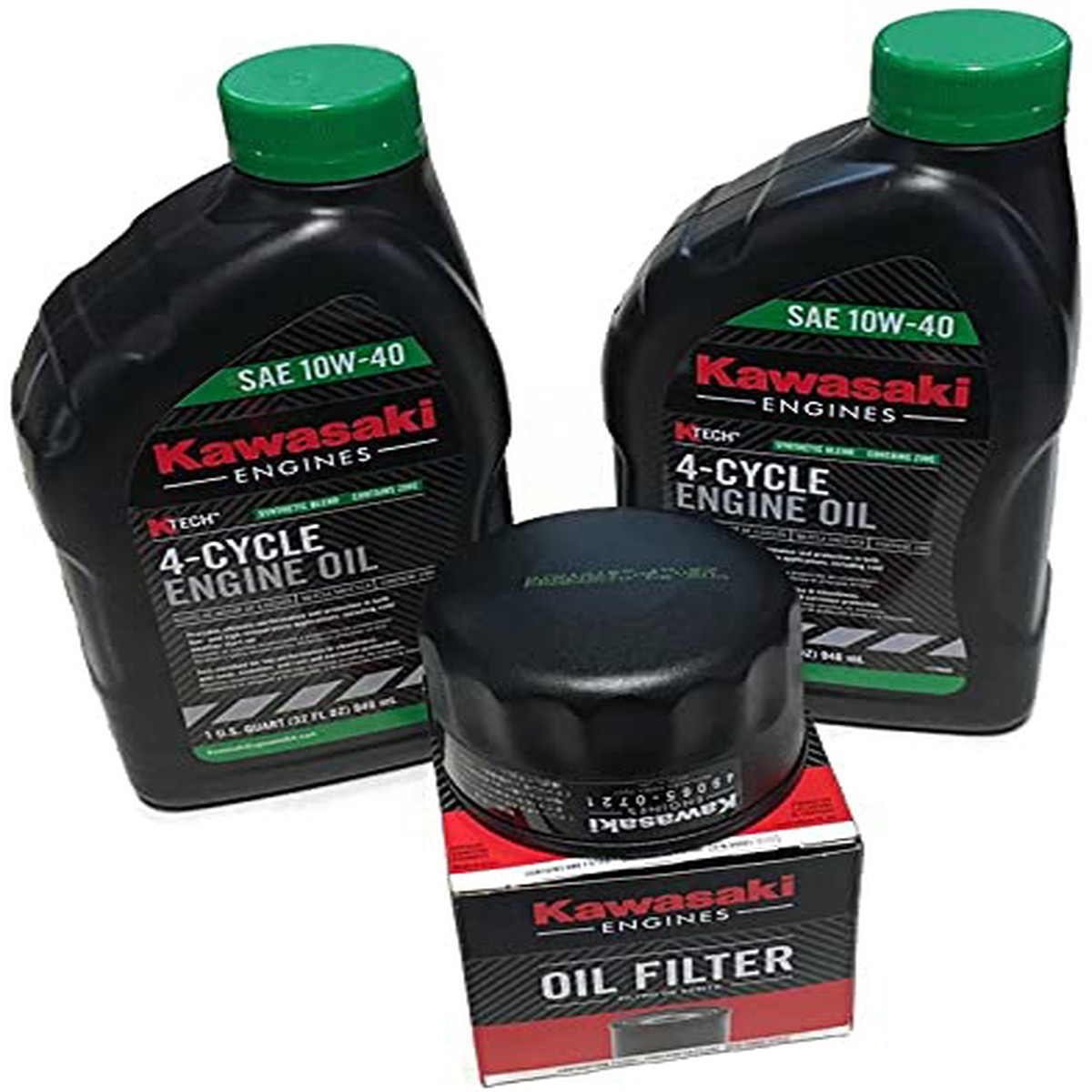 Oil Change Kit fits Some Kawasaki 999696296 490650721 490657007 10W40 Synthetic Blend