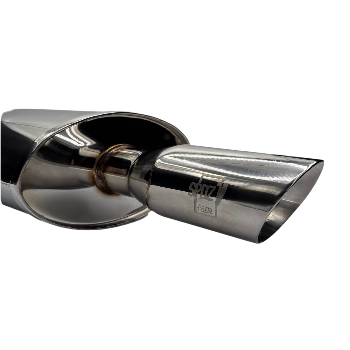 SPDZ1 World Spec 2.5 Inch Muffler Oval 2.5" Inlet 3.5" Outlet