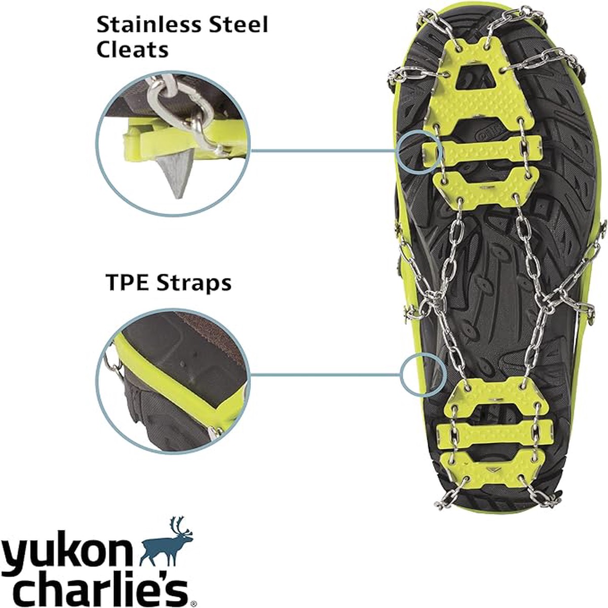 Yukon Charlies Slip Nots Spin Traction Green S/M 82-1006