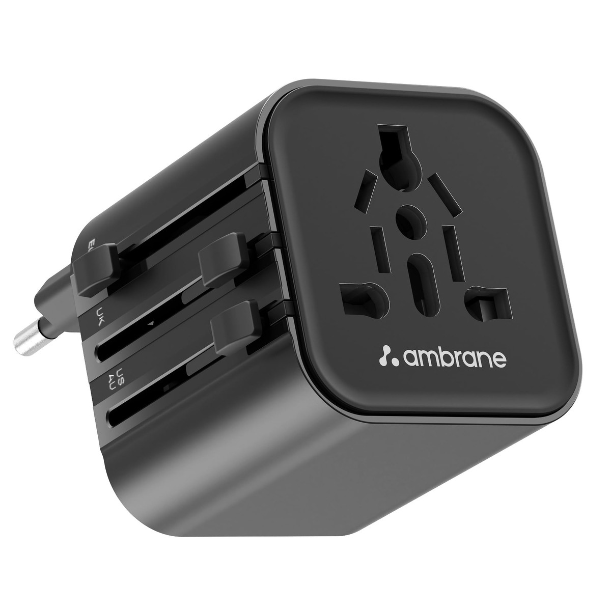 Ambrane Universal Travel Socket, International All in One Worldwide Travel Adapter Socket with 2500W High Power Output with 9 Ho