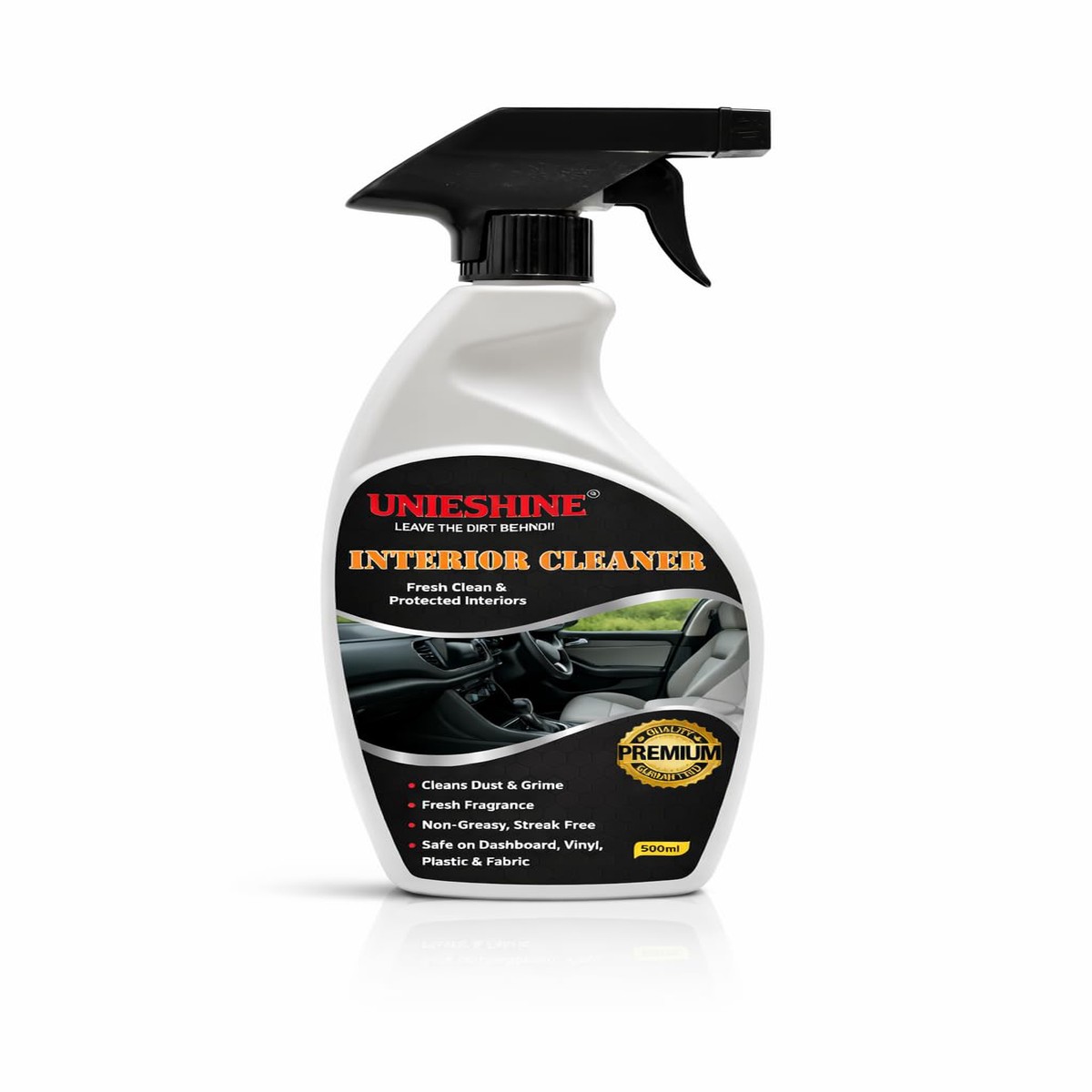 Unieshine Plvr Car Interior Cleaner 500Ml  Plastic, Leather, Vinyl & Rubber Cleaner | Dashboard & Car Seat Cleaner | Essential