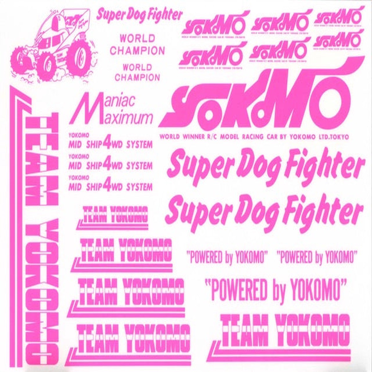 Yokomo Planche stickers carrosserie Rose YZ-870c ZC-D4PI
